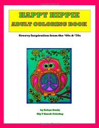 Happy Hippie Adult Coloring Book: Spiral Bound Single Sided Cardstock