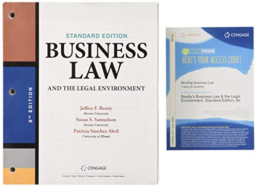Bundle: Business Law and the Legal Environment, Standard Edition, Loose-leaf Version, 8th + MindTap Business Law, 1 term (6 months) Printed Access Card