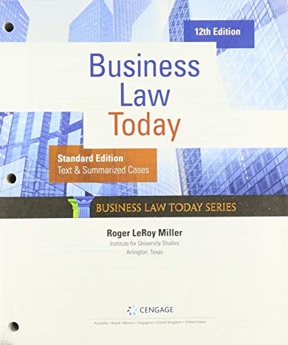 Bundle: Business Law Today, Standard: Text & Summarized Cases, Loose-Leaf Version, 12th + MindTap, 2 terms Printed Access Card