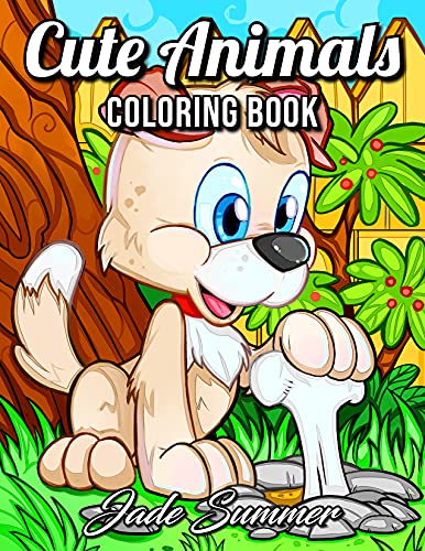 Cute Animals: An Adult Coloring Book with Fun, Easy, and Relaxing Coloring Pages for Animal Lovers (Cute Animal Coloring Books)