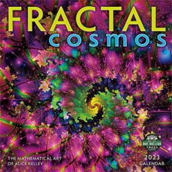 Fractal Cosmos 2023 Wall Calendar: The Mathematical Art of Alice Kelley | 12″ x 24″ Open | Amber Lotus Publishing